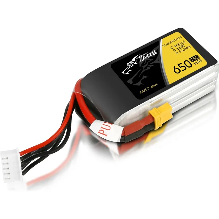 TATTU 4S lipo 650mAh 4S1P 75C 14. 8V Lipo Pack Akku mit XT30 Stecker für UAV Drohne RC Quadrocopter Multirotor FPV 150 Größe