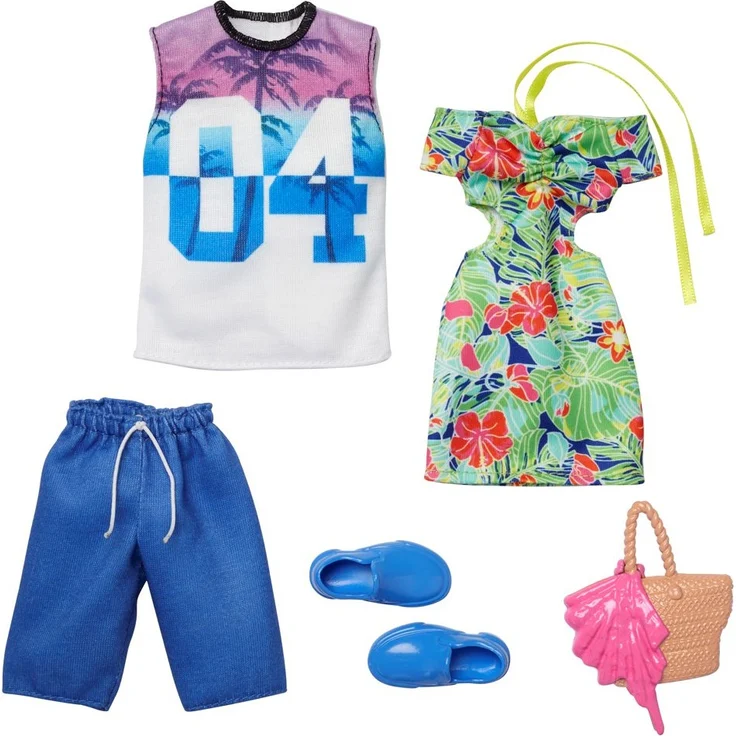 Sommer Outfit | Garderoben Set | Barbie & Ken | Mattel HBV72 | Puppen-Kleidung