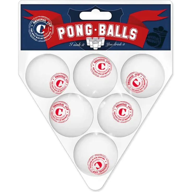 Offizielle Beer Pong Balls | 6 offizielle weiße Beer Pong Bälle | Extra Beer Pong Bälle | Offizielle Wettbewerbe | Trinkspiel | Party und Aperitif Spiel | House Party | OriginalCup®