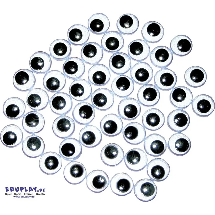 Eduplay Wackelaugen 8 mm, Schwarz/Weiß