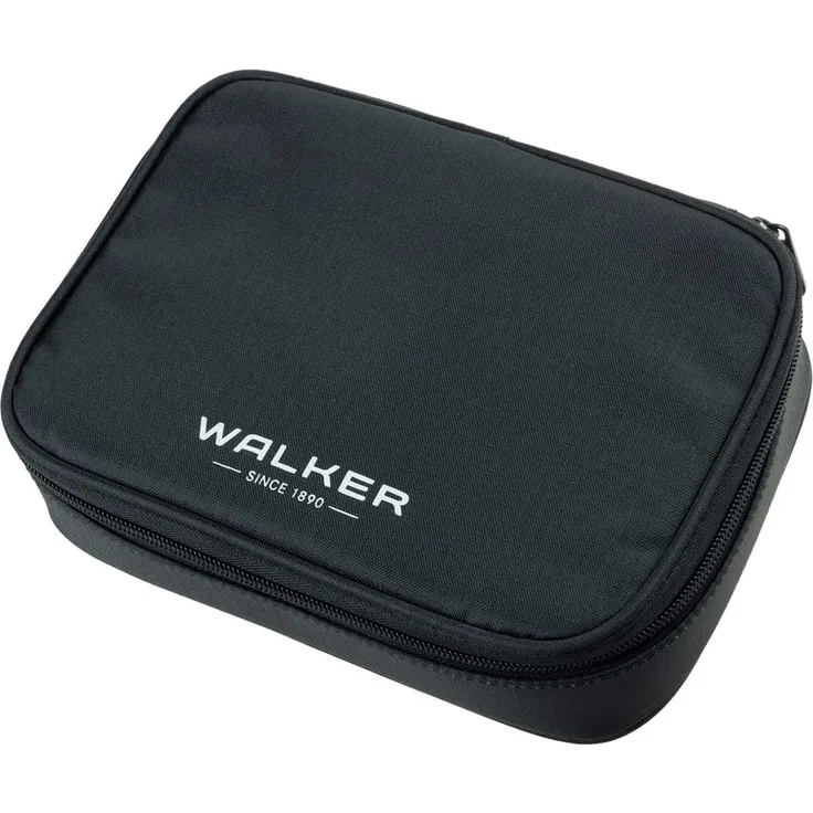 Walker 49114-380 - Schlamperbox Big "All Black", Federmappe mit großem Hauptfach, doppelseitiger Trennwand mit 26 Stiftfächern, Stundenplan-Steckfach, Zippfach und stabilem Reißverschluss