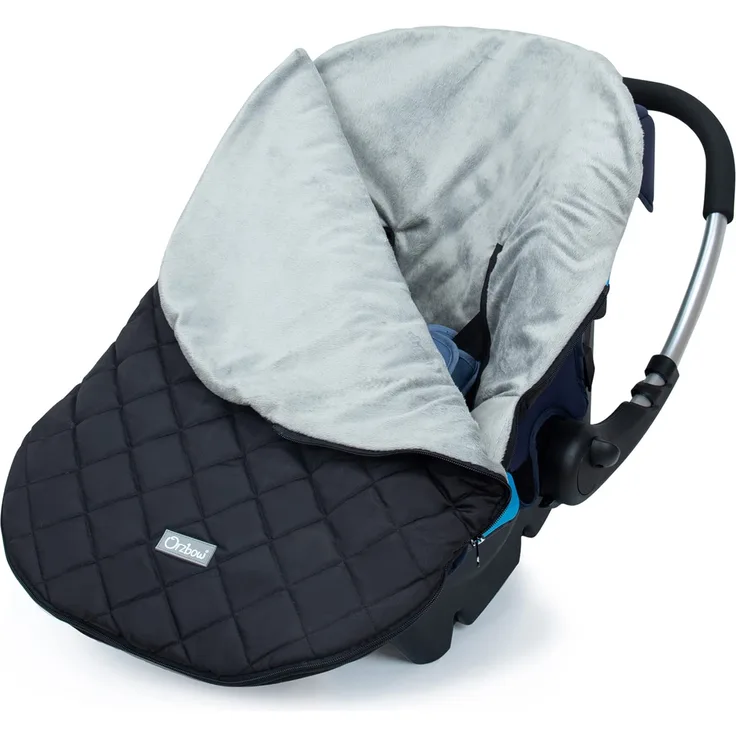 Orzbow Winter Baby Fußsack für Babyschale,Frühjahr Universal Einschlagdecke für Autositz & Maxi-Cosi,Abnehmbar,Maschinenwaschbar,Herbst (Schwarz)