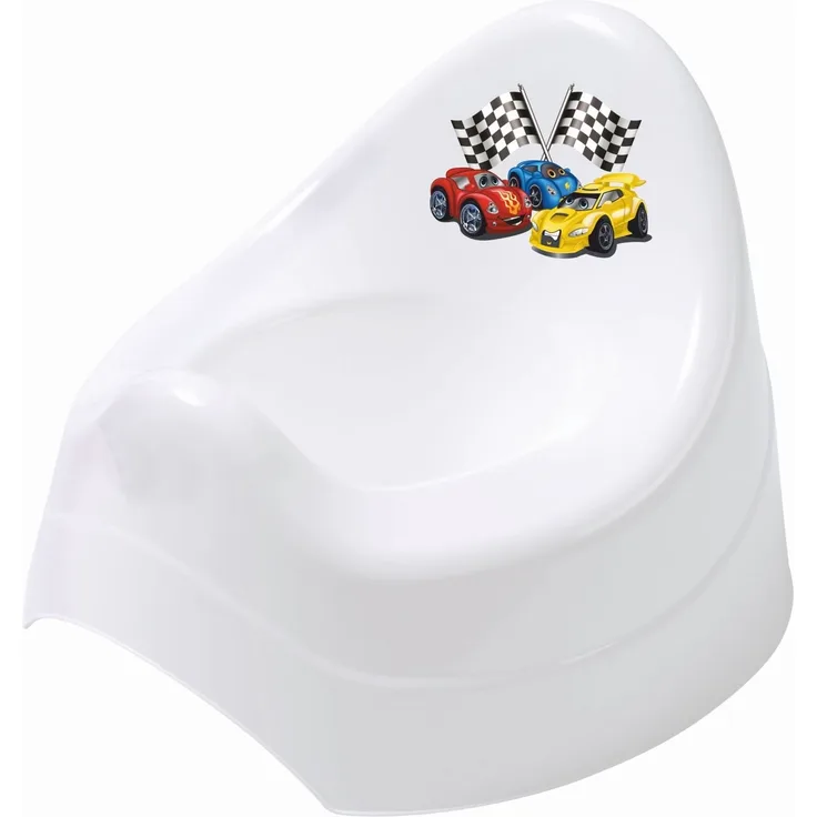 BIECO 11106500 - Kinder Töpfchen weiß, mit Cars Motiv"Formula Race", ca. 28 x 28 x 22 cm, ab 8 Monate bis etwa 3 Jahre