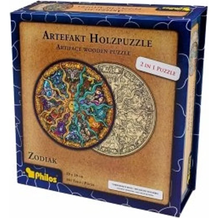 Philos 9026 - Artefakt Holzpuzzle 2in1 Zodiak, 161 Teile