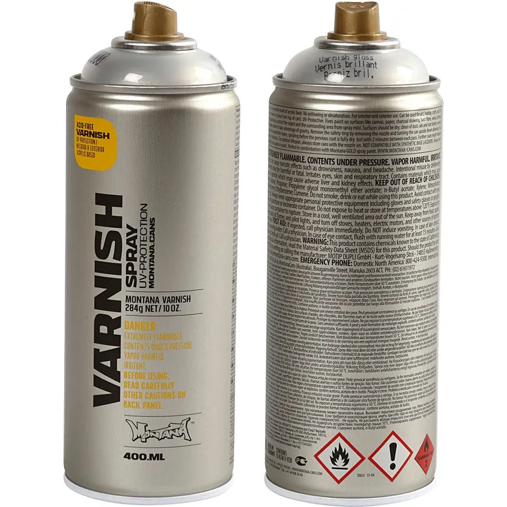 Lackspray zum Überziehen/Firnissen