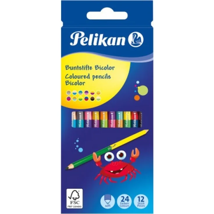 Pelikan Buntstifte Bicolor rund 12 Stück 24 Farben – Bild 1