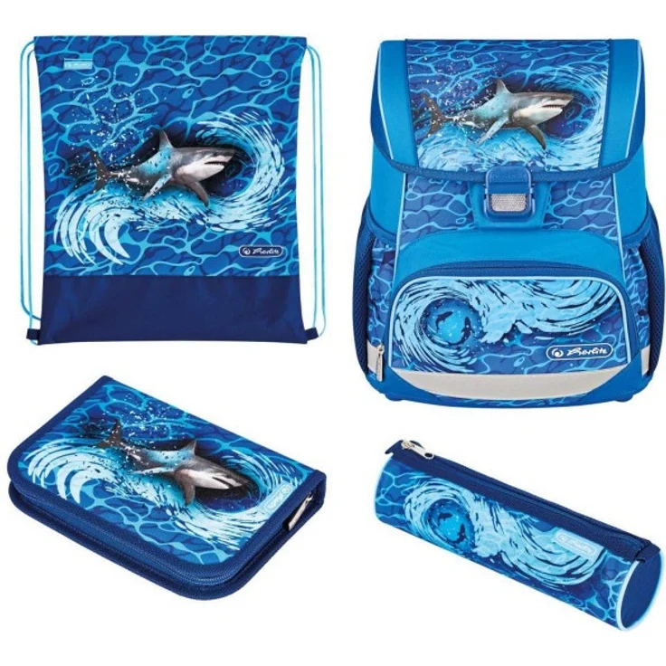 Herlitz Schulranzenset Loop Plus Blue Shark – Bild 1