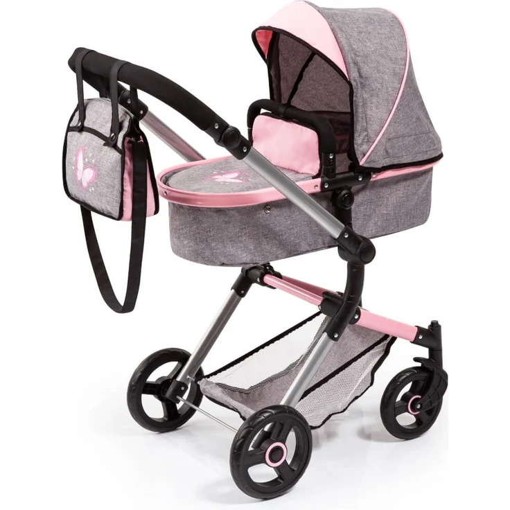 Bayer Kombi-Puppenwagen Neo Vario grau/rosa – Bild 1