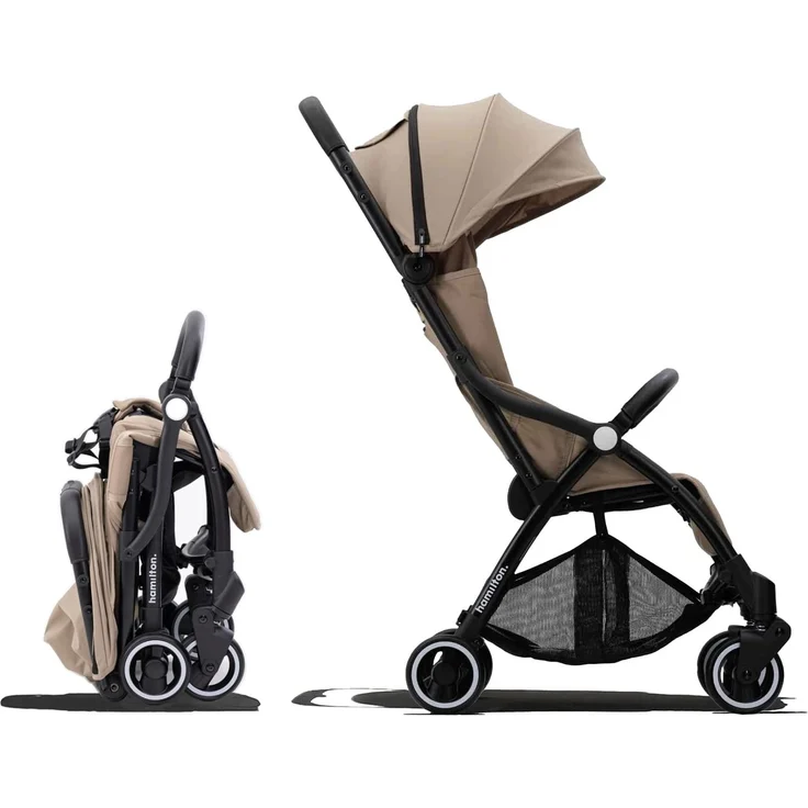 Hamilton by Yoop X1 Plus Kinderwagen - Modell 2023 - Leicht, verstellbar und wendig - Premium Buggy mit Einhand-Falttechnik - Belastbar bis 22 kg - Khaki – Bild 1