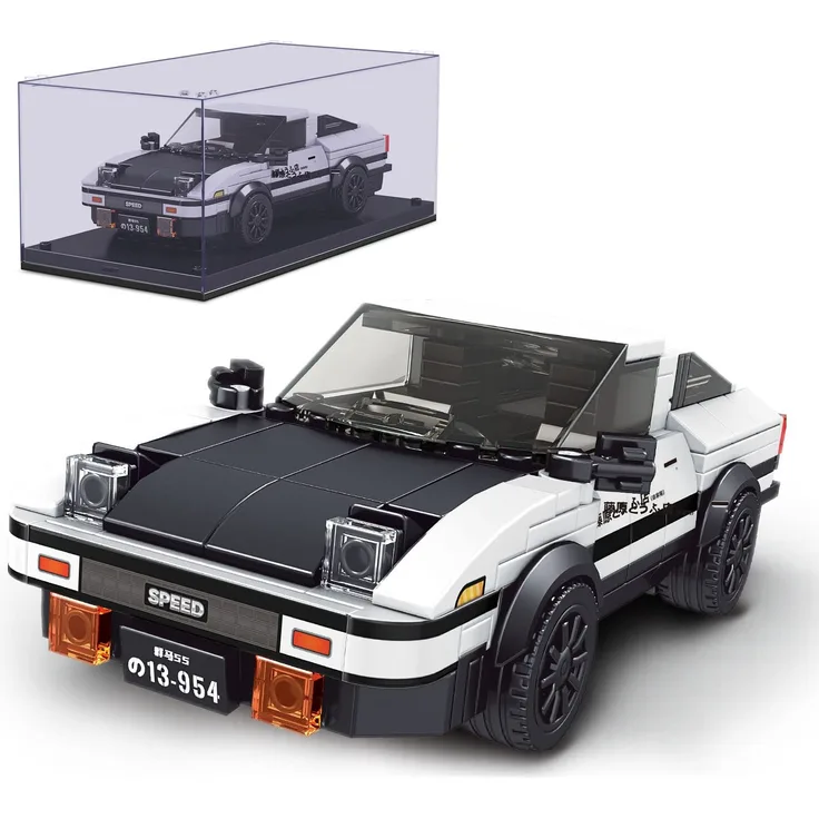 Mould King Technik Speed Champions Klemmbausteine Rennwagen-bausatz Mit Acryl-vitrine Ae86 Modellbausatz Moc-bausteine Zum Bauen 27013 (399 Teile)