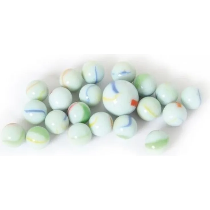 Bartl Murmel-Set weiß 20 kleine (16 mm) Murmeln und eine große (21 mm) Murmel Murmelspiel