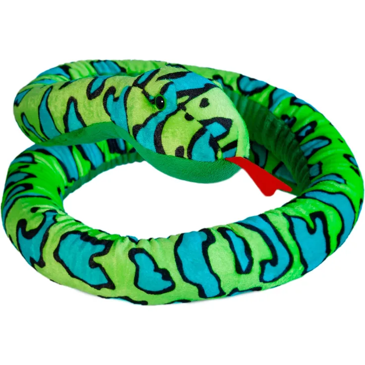 Mollis Molli Toys Schlange Snake Kuscheltier 200 cm - Plüschtiere entwickelt in Schweden (Grün)
