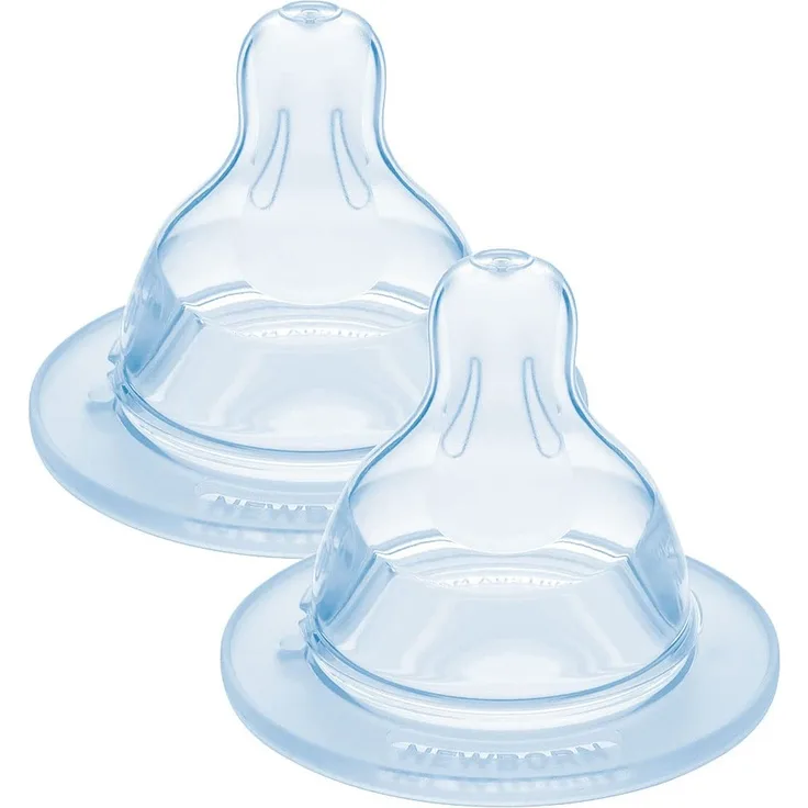MAM Sauger Größe 0, Geeignet für Neugeborene, Extra-Slow Flow SkinSoft Silikonsauger für Babyflaschen, passend für alle MAM Flaschen, Baby-Essentials, 2 Stück
