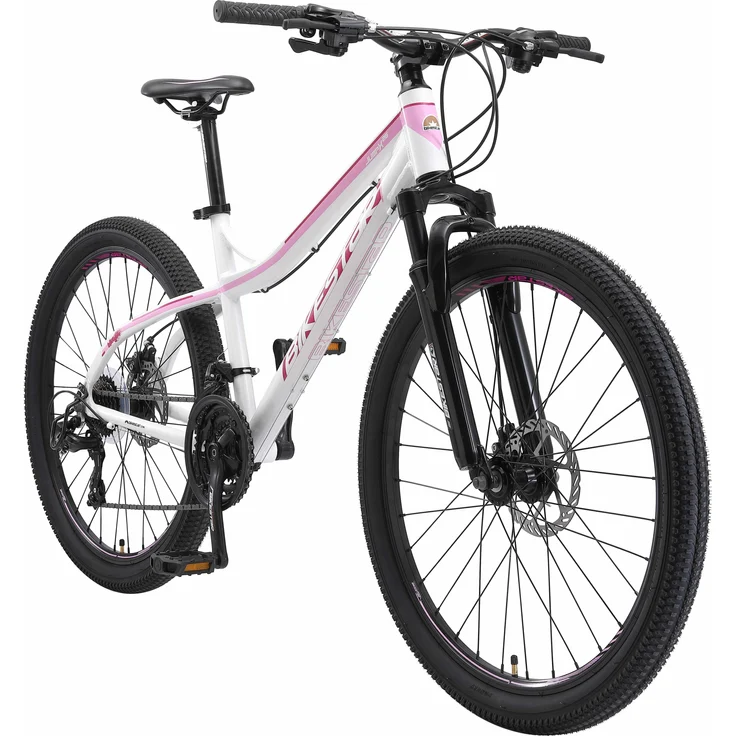 BIKESTAR Hardtail Aluminium Mountainbike 26 Zoll, 21 Gang Shimano Schaltung mit Scheibenbremse | 16 Zoll Rahmen MTB Erwachsenen- und Jugendfahrrad | Weiß – Bild 1