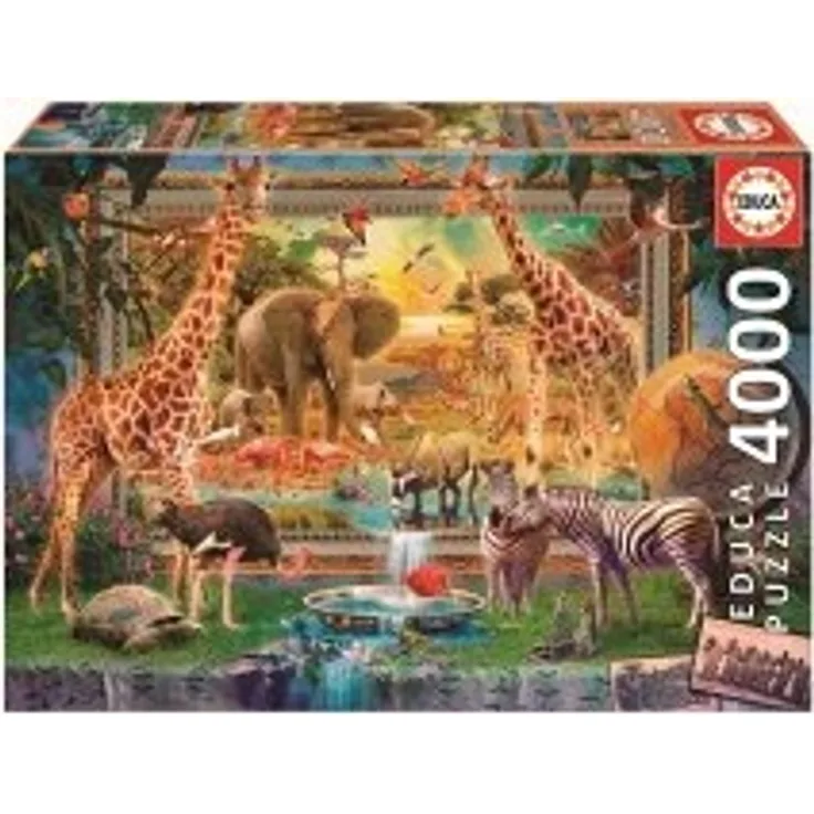 Carletto 9219285 - Educa, Die Savanne erwacht, Puzzle, 4000 Teile
