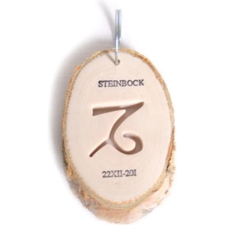 small foot 3658 - Sternzeichen Steinbock, 1 Stück Anhänger, Holzscheibe, 7x5cm – Bild 1