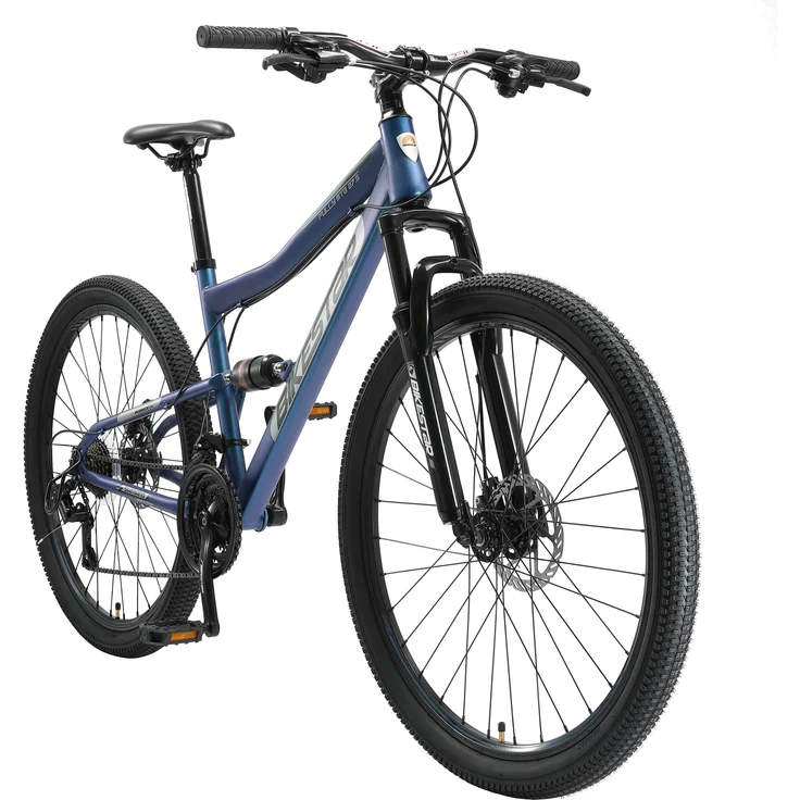 BIKESTAR Fully Mountainbike 27,5 Zoll | 17 Zoll Rahmen, 21 Gang Shimano Schaltung, Scheibenbremse | Blau