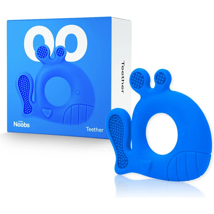LoveNoobs Baby Beißspielzeug Zahnbürste - BPA freier, 100% lebensmittelechter Silikon Beißring, Ungiftiges Beißspielzeug für Babys Sicheres Baby Kauspielzeug mit Baumwollbeutel, Zahnungshilfe Baby – Bild 2