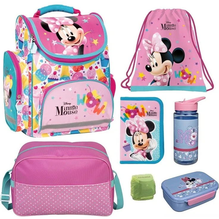 Mädchen Schulranzen 1. Klasse DISNEY MINNIE MAUS 7-teiliges Set mit Sporttasche – Bild 2