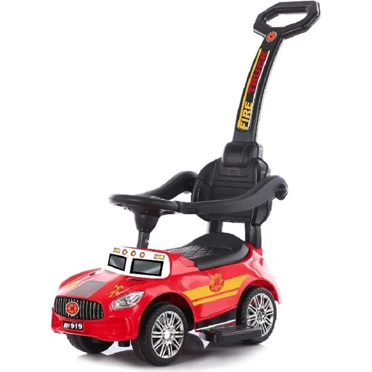 Chipolino Rutscher 2 in 1 Fire Truck, Schubstange, bequemer Sitz, Musikfunktion rot