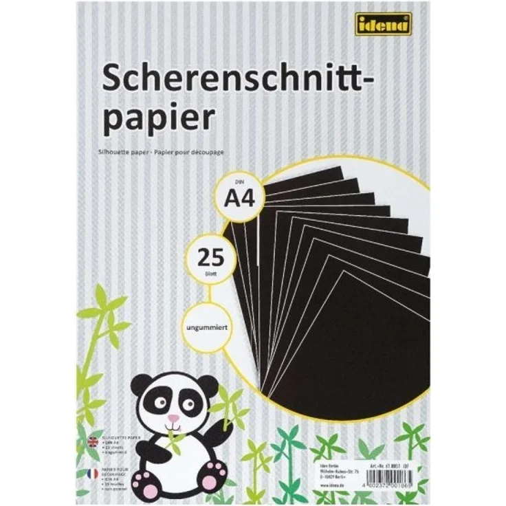 Idena 610051 - Scherenschnittpapier DIN A4, 25 Blatt, u