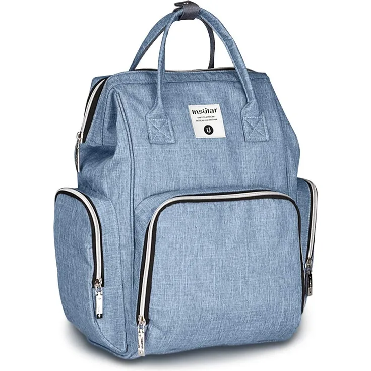 SONARIN Premium Baby Wickelrucksack mit Kinderwagen Strap, Feuchttücher Box, Wickeltasche,Reise-Rucksack-Organizer mit Flasche isoliert Taschen,Wasserdicht, Große Kapazität, Stilvoll(Blau)