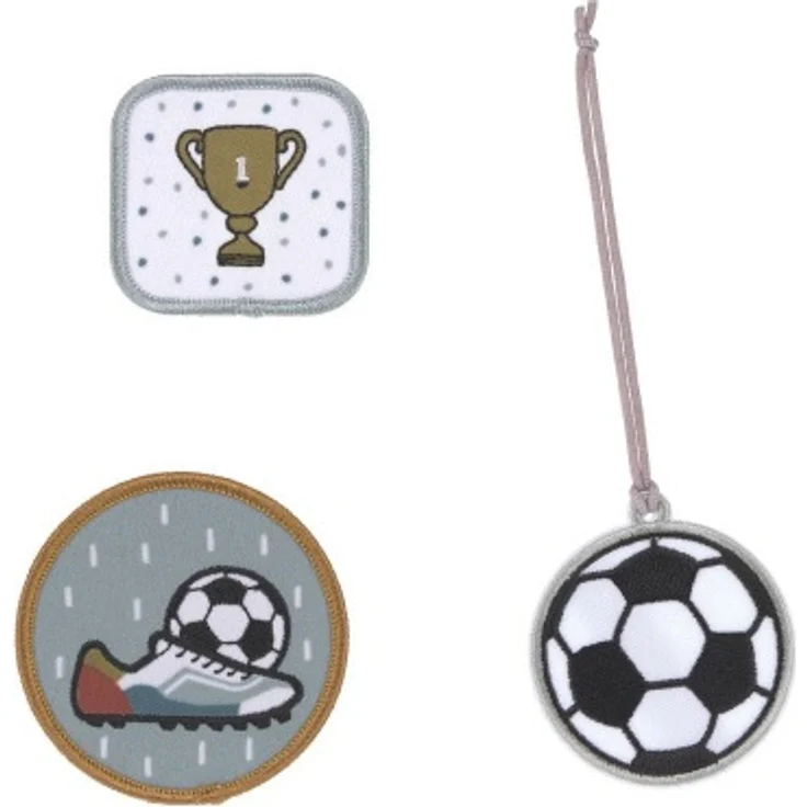 LÄSSIG Anhänger & Patches Set Unique "Football" – Bild 1