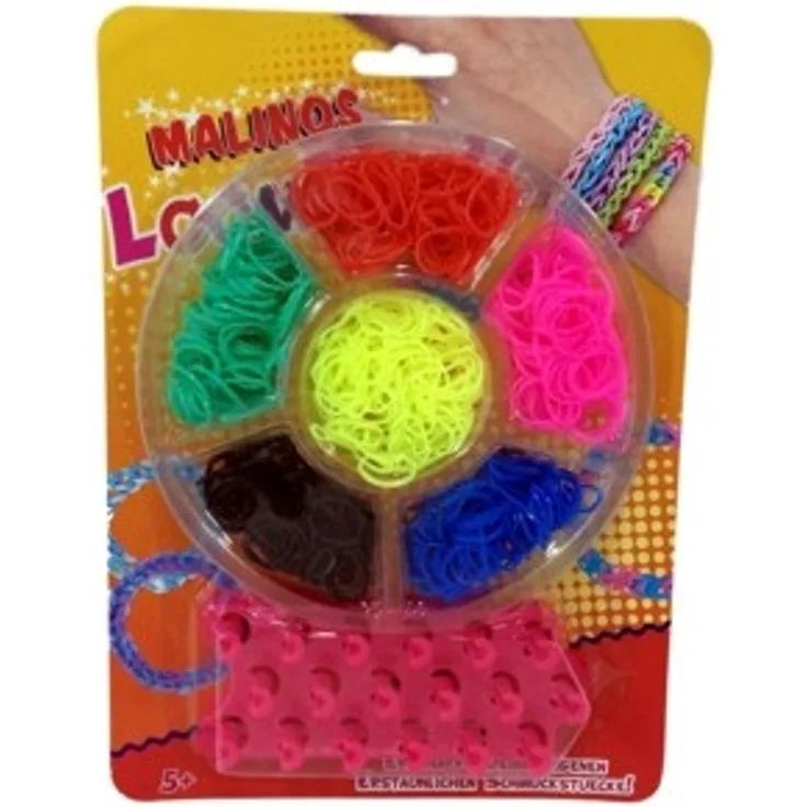 Malinos Loom Bands Starterset Loom/750 Bands/16 Clips/Nadel