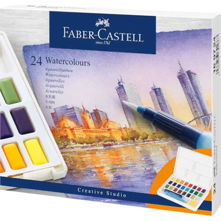 Faber-Castell Aquarellfarben in Näpfchen 24er Etui