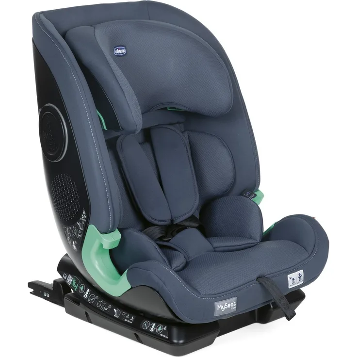 MySeat, Autositz, Einfach zu Installieren mit Isofix-System, Verwendung mit Integrierten Gurten und mit Autogurten, Liegend, Höhenverstellbar, ECE R 129/03 L Size Zugelassen, 76-150 cm, ab 15 Monaten