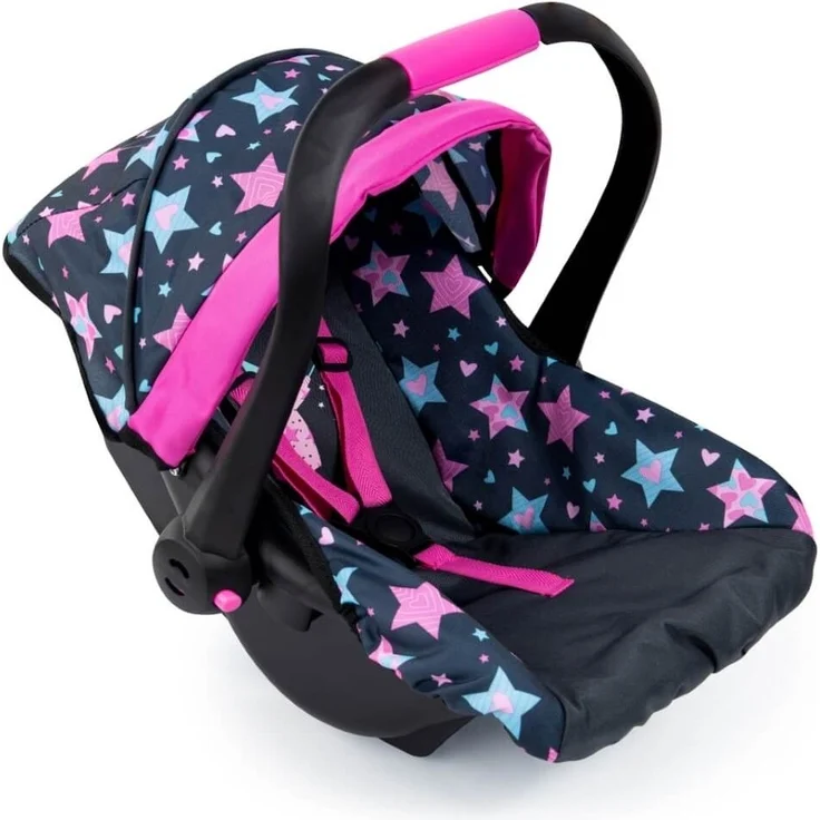 Bayer Design 67906AA Puppen-Autositz EasyGo, Puppenzubehör, passend zu Vario-Puppenwagen, mit Abdeckung, schwarz, Fee mit Muster – Bild 8