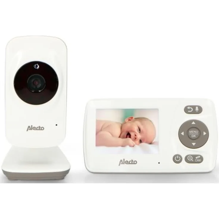 ALECTO Video-Babyphone mit 2. 4- Farbdisplay, weiß/taupe – Bild 1