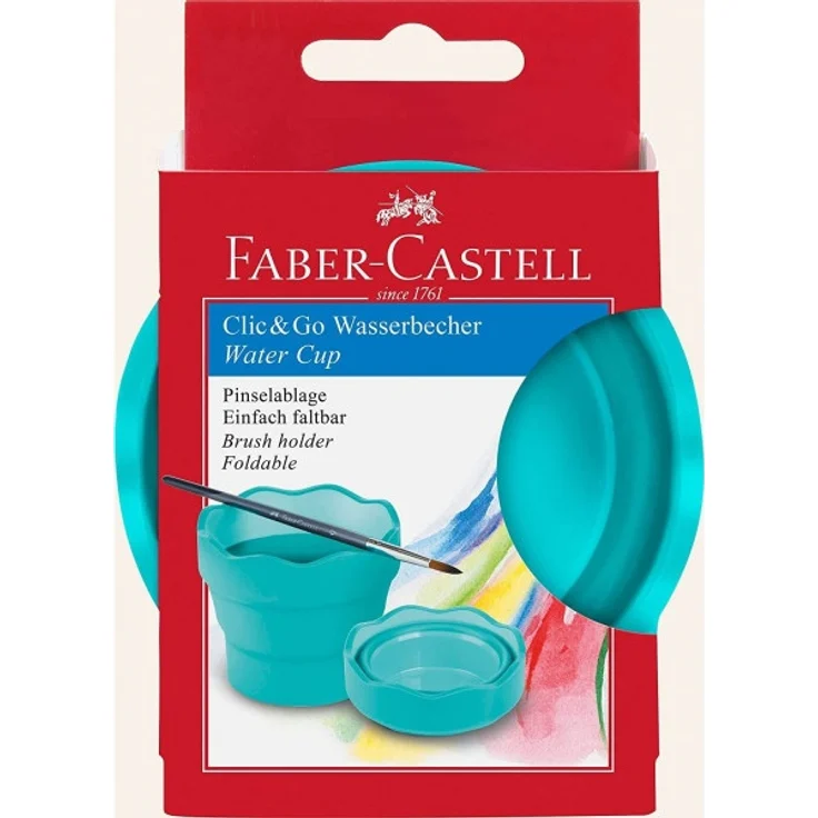 Faber-Castell Wasserbecher Clic & Go türkis – Bild 1