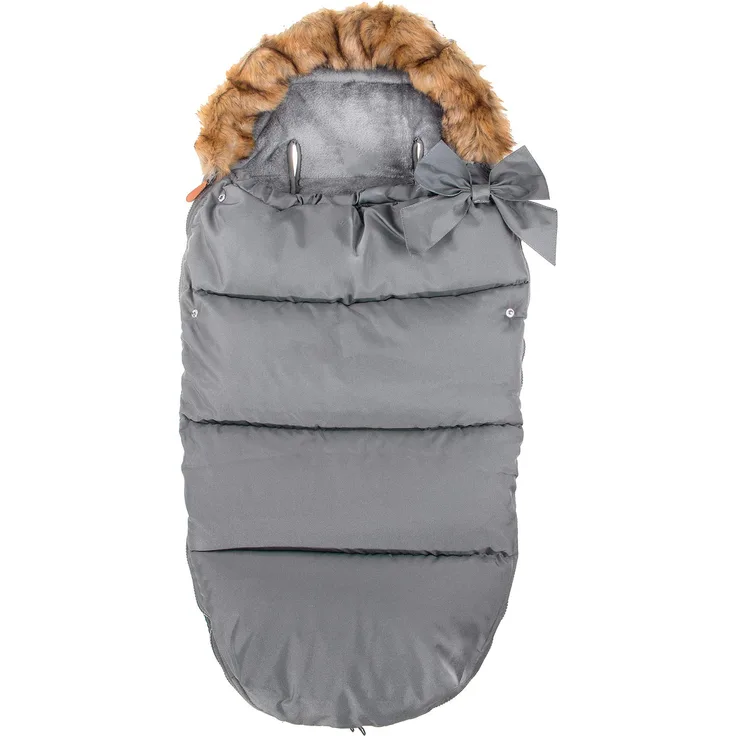 SPRINGOS 2-in-1 Winterfußsack und Babyschlafsack 45 x 90cm für Kinderwagen, Buggy oder Schlitten Abnehmbarer Pelzbesatz Deko-Schlaufe mit Zipper innen mit Fleece