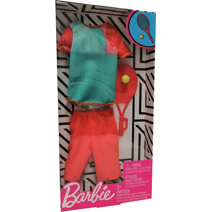 Mattel GHX41 Barbie - Mode-Set fÃ¼r Ken Tennisspieler mit TennisschlÃ¤ger und Ball PuppenzubehÃ¶r