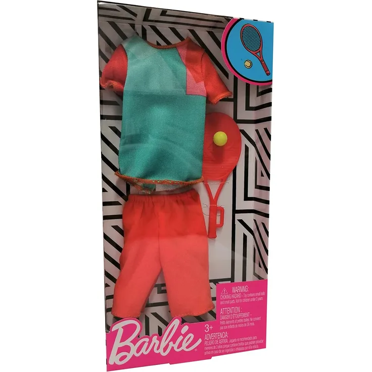 Mattel GHX41 Barbie - Mode-Set fÃ¼r Ken Tennisspieler mit TennisschlÃ¤ger und Ball PuppenzubehÃ¶r