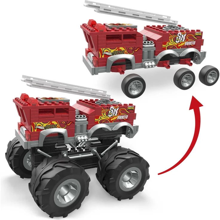 Mattel - Mega Construx Hot Wheels 5 Alarm Monster Truck & Feuerwehrfahrzeug – Bild 4