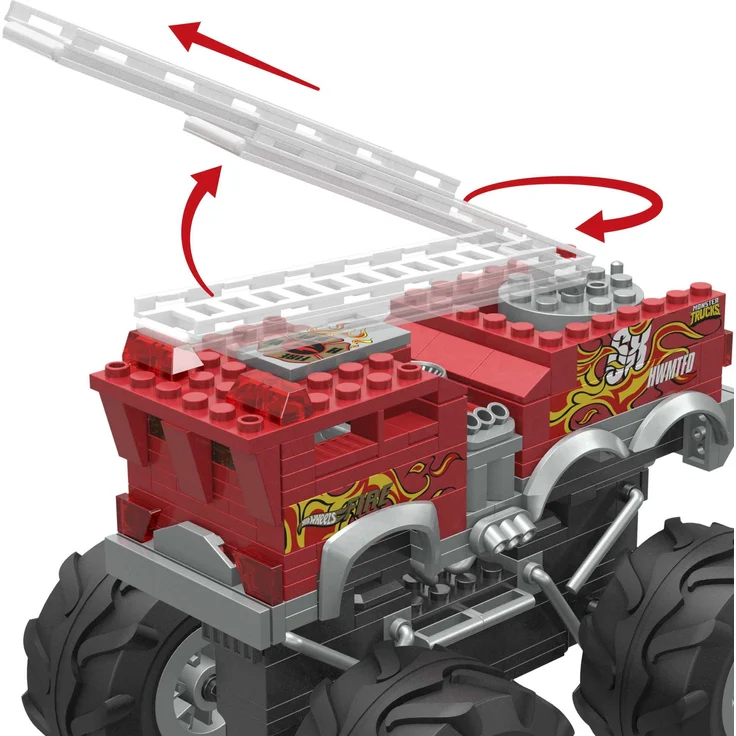 Mattel - Mega Construx Hot Wheels 5 Alarm Monster Truck & Feuerwehrfahrzeug – Bild 3