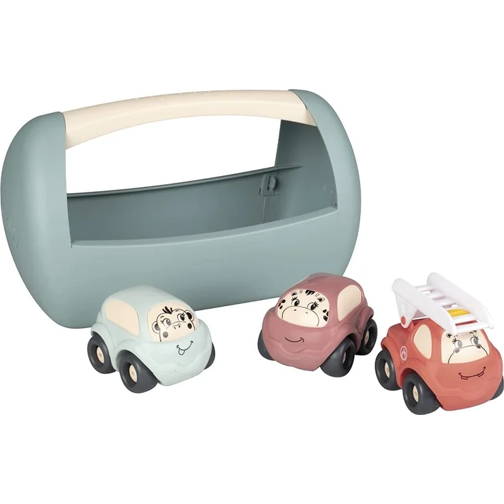 Smoby - Little – Set 3 Fahrzeuge 1. Alter Autos und Feuerwehrauto Transportbox ab 12 Monaten 140204, grün, 7/140204 – Bild 1
