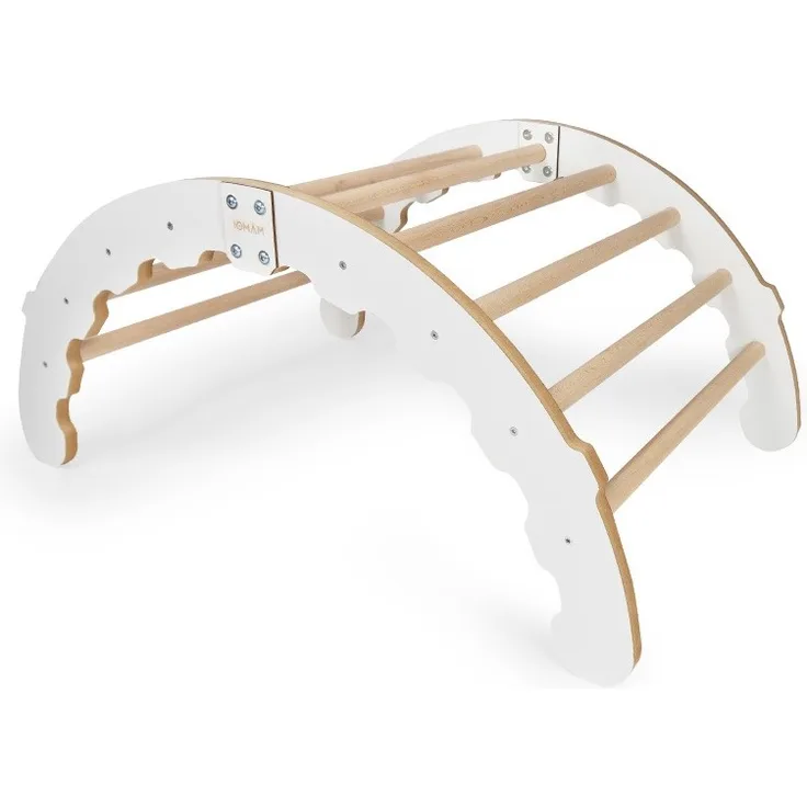 MAMOI® Klettergerüst indoor für Kinder | Kletterbogen Holz | Yarnwood Triangle Gym | Wippe Holz | Triangle Gym Dreieck | Kletterdreieck für Kinderzimmer | CE | 100% ECO | Made in EU