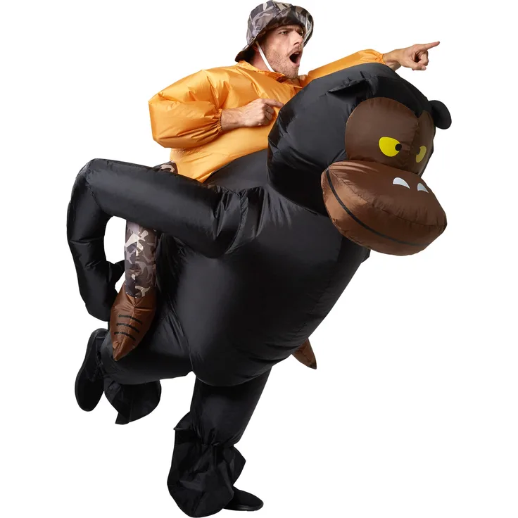 Aufsitzkostüm Großwildjäger - schwarz