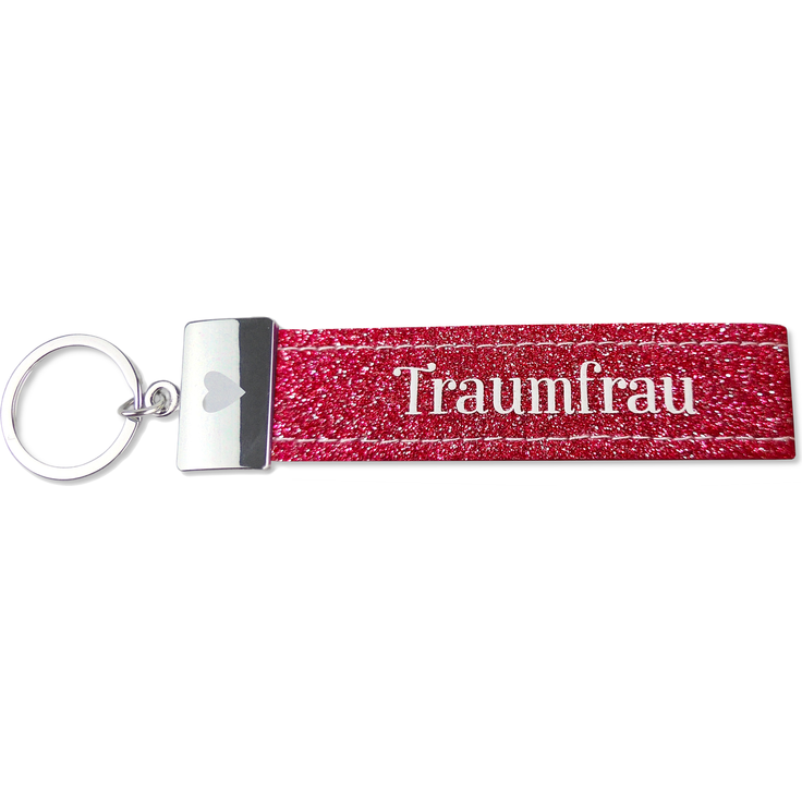 Schlaufen Schlüsselanhänger 'Glücksfilz - Traumfrau' mit Metallabschluss