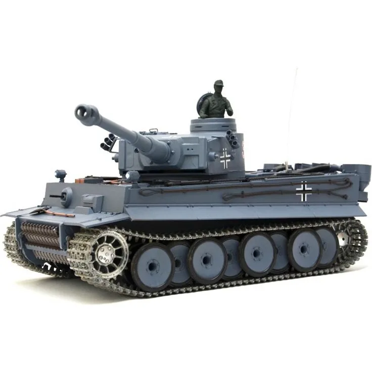 RC Panzer "German Tiger I" Heng Long 1:16 Grau, Rauch&Sound,Metallgetriebe (Stahl) und Metallketten -2,4Ghz -V 6. 0 - PRO - Preisvergleich