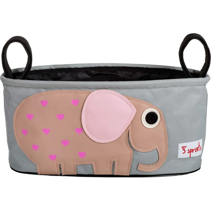 3 Sprouts, 100% Polyester Stroller Organiser, Berry Elephant