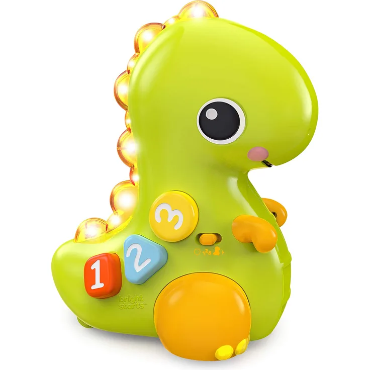 Bright Starts 12506, Dino, Go, Spielzeug mit Musik und Lichtern, Dinosaurier rollt und fördert die Bewegung
