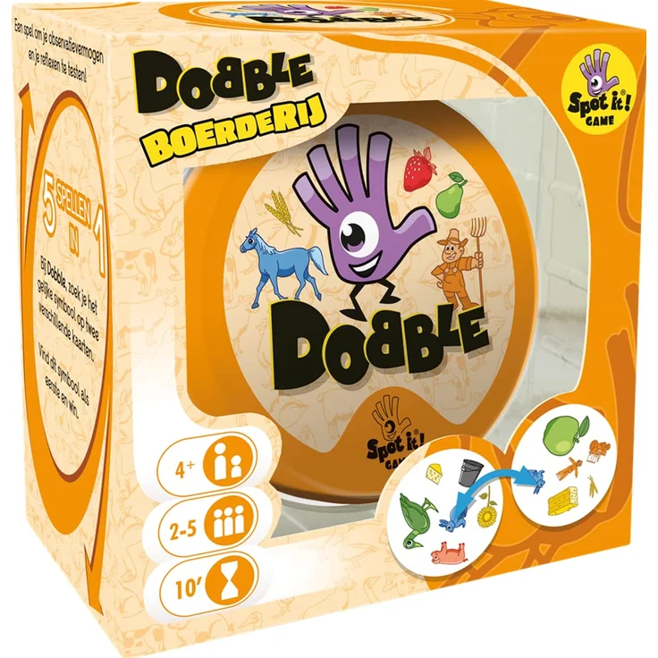Dobble Bauernhof - Kartenspiel - 5 Spiele in 1 [DE]