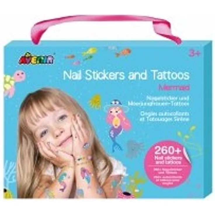 Avenir 6308204 - Nail Stickers and Tattoos, Meerjungfrau, Nagelsticker & Nageltattoos, Kreativset