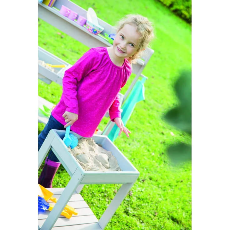roba 'TINY' Deluxe Outdoor-Spieltisch mit Spielwanne, Sand- und Matschtisch, wetterfest, Massivholz, ab 18 Monaten – Bild 6