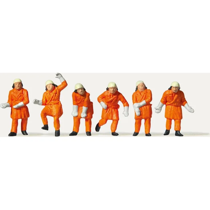 Merten 0212579 Feuerwehrleute, Einsatzkleidung orange - Spur H0 - Neu