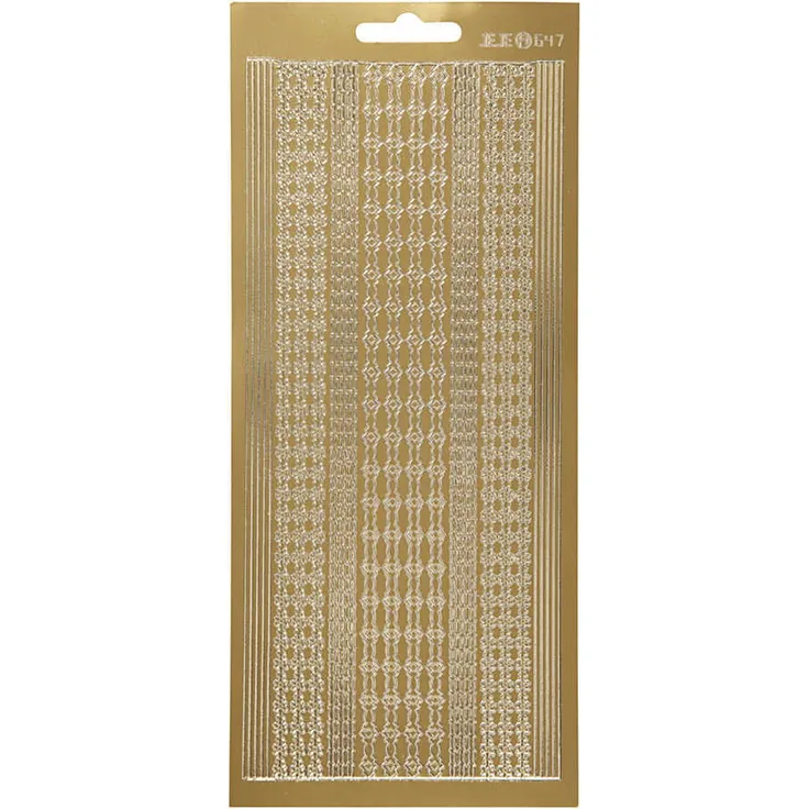 Sticker, Blatt 10x23 cm, Gold, Bordüren, 1Bl.